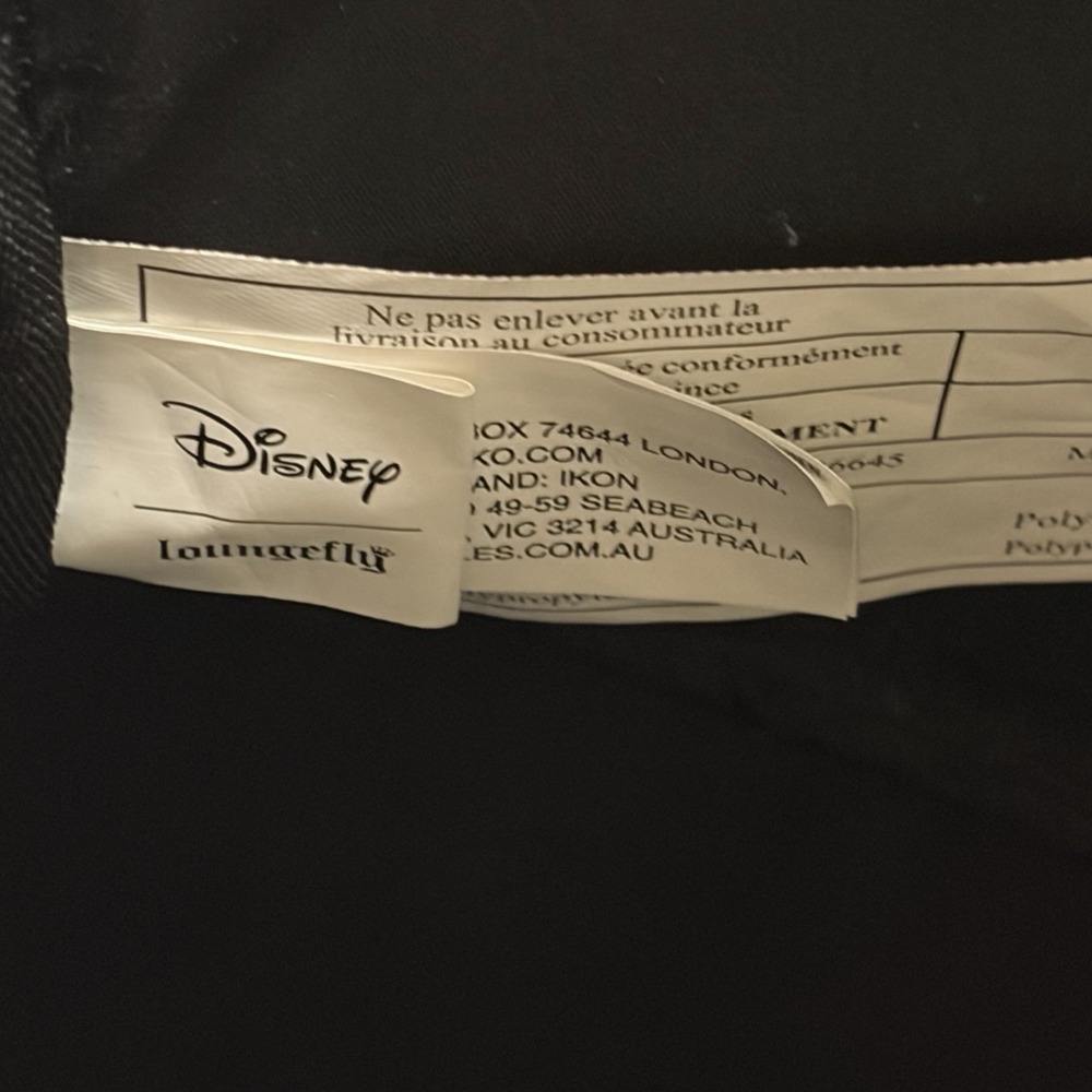 Disney Loungefly Mickey Mouse Mini Backpack Black Gold Quilted Faux Leather - Picture 8 of 16